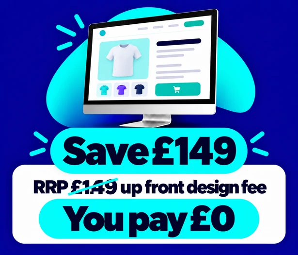 1 product ecommerce website save £149 on the RRP upfront design fee you pay £0