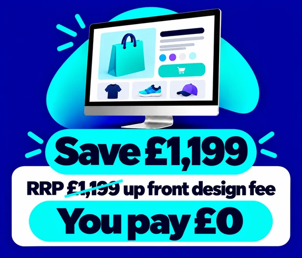 250 product ecommerce website save £1199 on the RRP upfront design fee you pay £0
