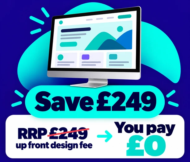 4 page website design save £249 on the RRP upfront design fee you pay £0